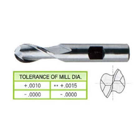 Yg-1 Tool 2 Flute Regular Length Se Ball Nose Ticn Coated Hss 41203HC